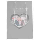 第10錫の結婚記念日の写真のギフトバッグ ミディアムペーパーバッグ (裏面)