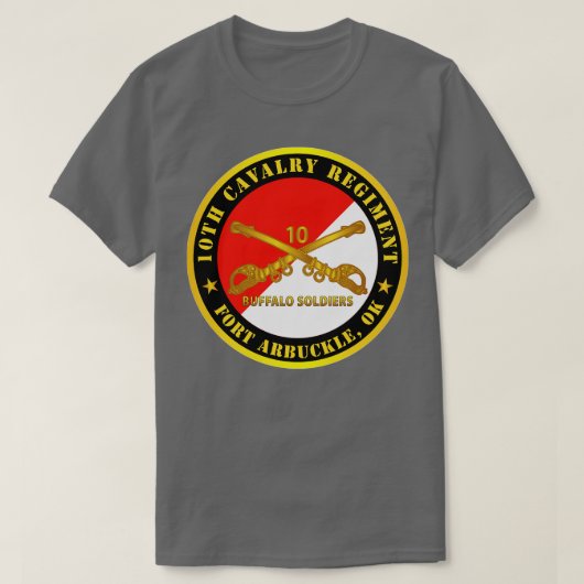 第10騎兵連隊フォートアルバックルOKバッファローゾル Tシャツ (デザイン正面)