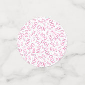 第100はピンクおよび白の100th誕生日を模造します コンフェッティ (スモール正面)