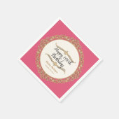 第100ハッピーバースデーパーティーお祝いラウンドデコール スタンダードカクテルナプキン (角)