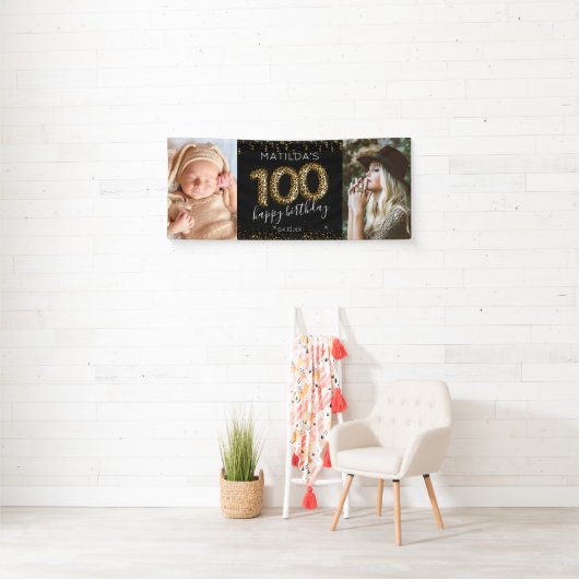 第100ハッピーバースデーフォトバナー 横断幕 (インサイチュ)