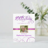 第100バースデーパーティ招待状-モノグラム 招待状 (スタンド正面)