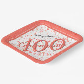 第100回エレガントパーティー100年サンゴ/白 ペーパープレート (傾斜あり)