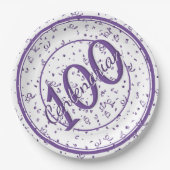 第100回エレガント百代パーティー紫/白 ペーパープレート (正面)
