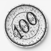 第100回エレガント百代パーティー黒/白 ペーパープレート (正面)