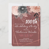 第100回スープリーズ誕生日パーティーピンクローズ 招待状 (正面)