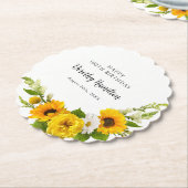 第100回バースデーパーティーひまわりデイジーカスタム ペーパーコースター (アングル)