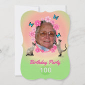 第100回バースデーパーティーへの招待 招待状 (正面)