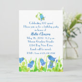 第100回バースデーパーティーブルーワイルドフラワーカスタムズ 招待状 (スタンド正面)