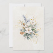 第100回バースデーパーティー冬の白いフローラ緑 招待状 (裏面)