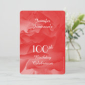 第100回バースデーパーティー招待日コーラルピンクローズ 招待状 (スタンド正面)
