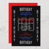 第100回バースデーパーティー招待状100 招待状 (正面/裏面)