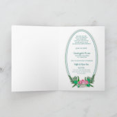 第100回バースデーパーティー招待状、花つき楕円形 カード (内部)