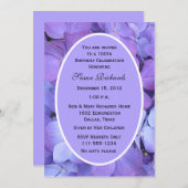 第100回バースデーパーティー招待紫陽花 招待状 (正面/裏面)