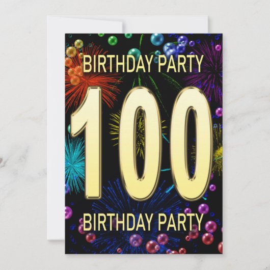 第100回バースデーパーティー招待花火大会 招待状 (正面)
