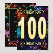 第100回バースデーパーティー招待花火大会 招待状 (正面/裏面)