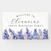 第100回バースデーパーティー7月誕生フラワーウェルカム 横断幕 (横)