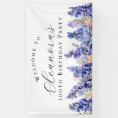 第100回バースデーパーティー7月誕生フラワーウェルカム 横断幕 (縦)