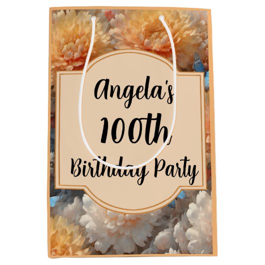 第100回バースデーパーティー ミディアムペーパーバッグ (正面)