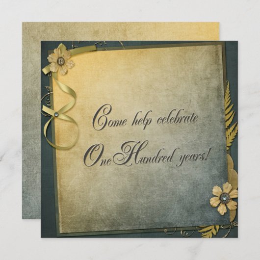 第100回バースデーパーティー 招待状 (正面/裏面)