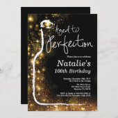 第100回ワイン誕生日招待状。完璧に老いた 招待状 (正面/裏面)