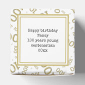 第100回写真保管金ゴールド/ホワイトナンバーパターン フェイバーボックス (上部)