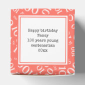 第100回写真集 – 珊瑚/白のナンバーパターン フェイバーボックス (上部)