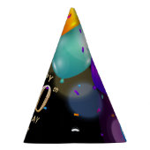 第100回誕生パーティーブラック&金ゴールドパーティーハット パーティーハット (右)