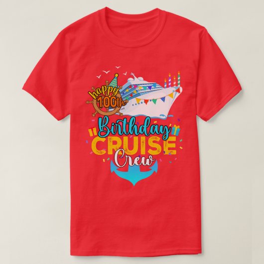 第100回誕生日クルーズクルー Tシャツ (デザイン正面)