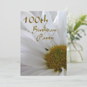 第100回誕生日パーティーホワイトデイジー 招待状 (スタンド正面)