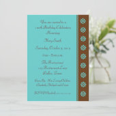 第100回誕生日パーティー招待状アクアとブラウン 招待状 (スタンド正面)