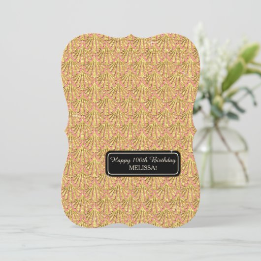 第100回誕生日パーティー·グラム·ギャツビー·素晴らしスタイル 招待状 (スタンド正面)