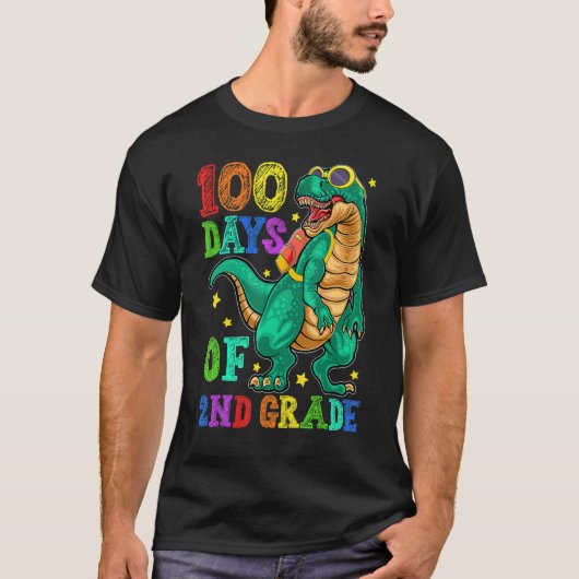 第100日学校給食100日2年生Dino Tシャツ (正面)