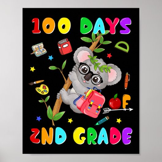 第100日学校2年生コアラ幸せ100日 ポスター (正面)