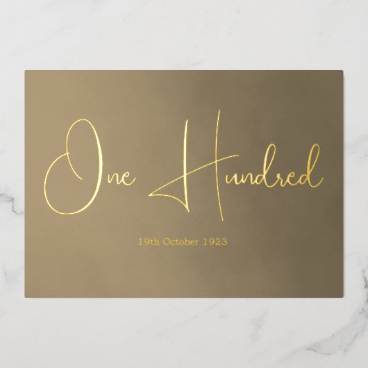 第100期男性誕生日招待状 箔招待状 (正面)