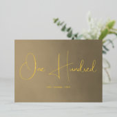 第100期男性誕生日招待状 箔招待状 (立ち正面)