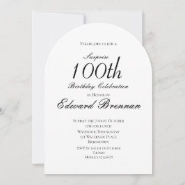第100誕生日オス写真スタイリッシュモノグラム 招待状