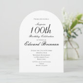 第100誕生日オス写真スタイリッシュモノグラム 招待状 (スタンド正面)