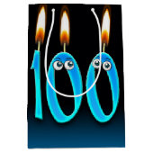 第100誕生日キャンドルミディアム抱き枕 ミディアムペーパーバッグ (正面)