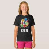 第100誕生日クルー100パーティークルー群少女 Tシャツ (正面フル)
