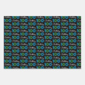 第100誕生日グリーンブルー包装紙シート ラッピングペーパーシート (正面3)