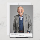 第100誕生日スタイリッシュ男性エレガント 招待状 (裏面)