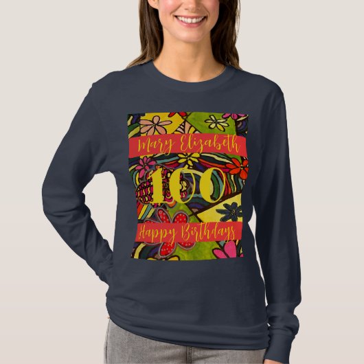 第100誕生日チームパーティーギフト Tシャツ (正面)