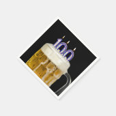 第100誕生日ビアオンブラック スタンダードカクテルナプキン (角)