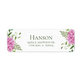 第100誕生日ピンクアジサイ差出人住所 ラベル (正面)