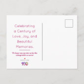 第100誕生日フローラ花モダン100年 案内ポストカード (裏面)