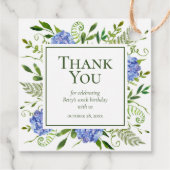 第100誕生日ブルーアジサイありがとう フェイバータグ (裏面)