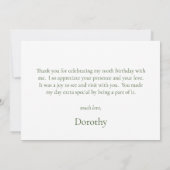 第100誕生日ブルーアジサイ サンキューカード (裏面)