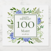 第100誕生日ブルーアジサイ ビールラベル (シングルラベル)