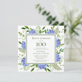 第100誕生日ブルーアジサイ 招待状 (スタンド正面)